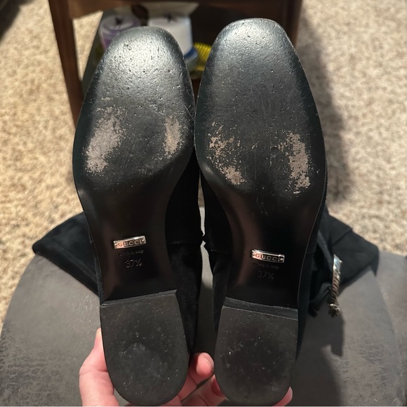 Gucci Dionysus suede over the knee boots size 37 1/2 black - Picture 2 of 16